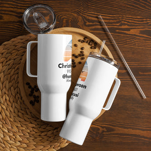 Travel mug with a handle